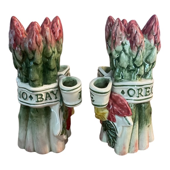 Fitz and Floyd Classics Asparagus Dill Sage SALT PEPPER SHAKERS - Picture 3 of 7